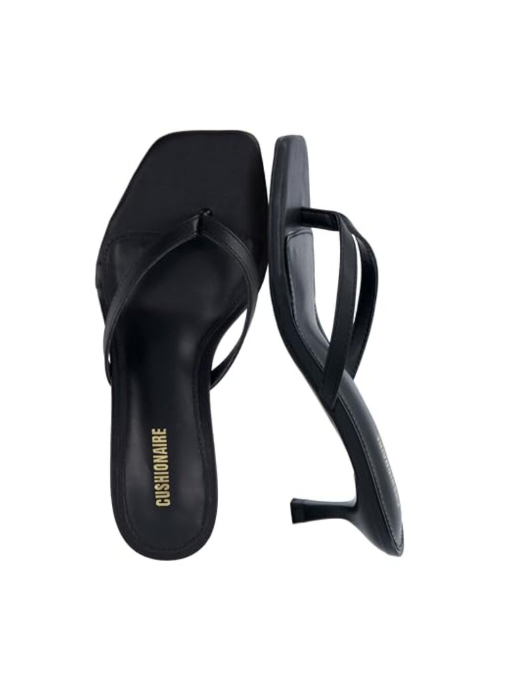 Kitten Heel Thong Sandals Faux Leather Slip On Dressy Heeled Flip Flops